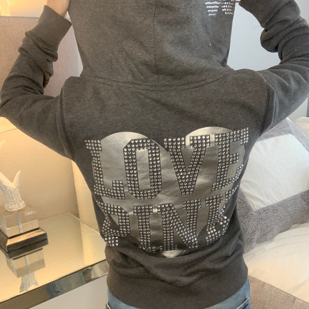 Pink Victoria’s Secret gray jacket- size medium
